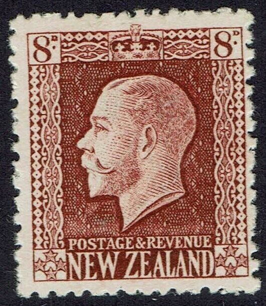 NEW ZEALAND 1915 KGV 8D BROWN