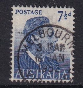 Australia   #239  used   1951  George VI  7 1/2p