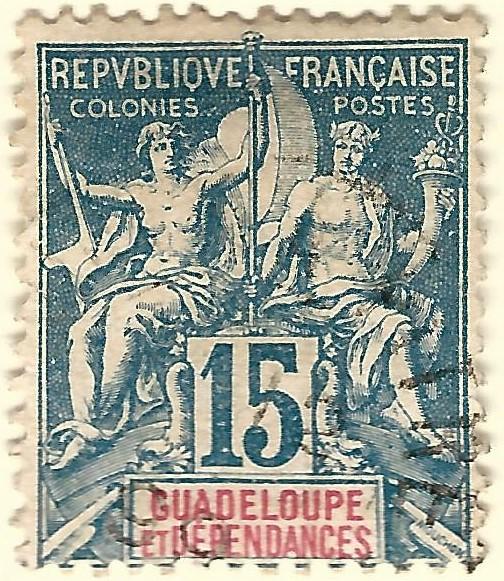 Guadeloupe SC #34 French Colony Fine Used hr.....Make me an Offer!