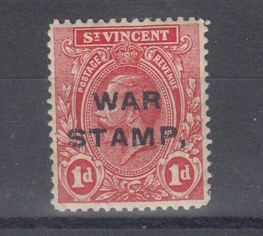 St Vincent KGV 1916 1d War Stamp O/P SG122b MLH J5000