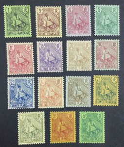 MOMEN: FRENCH COLONIES IN GUINEA SC #18-32 1904 MINT OG H LOT #63140