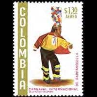 COLOMBIA 1972 - Scott# C573 Carnival-Dancer Set of 1 NH