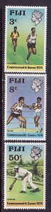 Fiji-Sc#341-3- id9-unused NH set-Sports-Commonwealth games-1974-