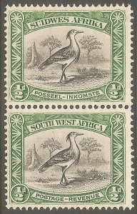 SOUTH WEST AFRICA Sc# 108 MH FVF Pair Kori Bustard Bird