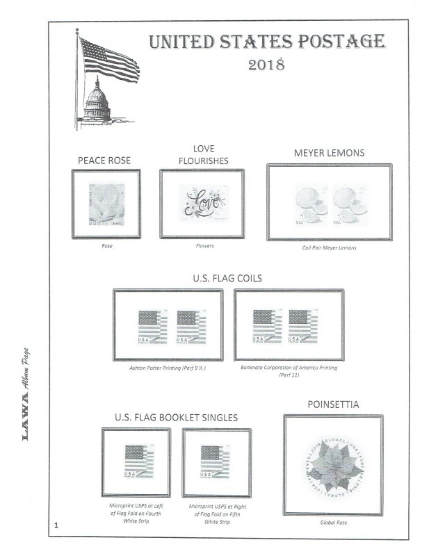 2018 US REGULAR ISSUES SUPPLEMENT – LAWA Album Pages
