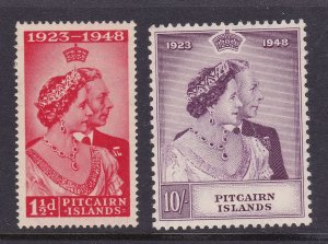 Pitcairn Is Scott 11-12, 1948 Silver Wedding , VF MNH.  Scott $44