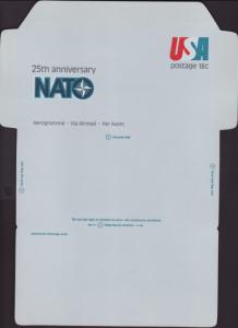 US UC49 NATO Aerogramme Unfolded Unused