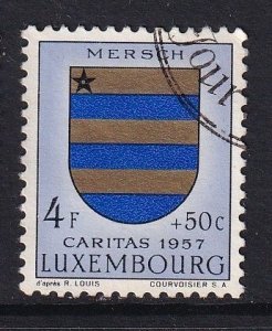 Luxembourg   #B202  used 1957  Coat of Arms 4fr