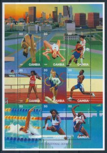 [118247] Gambia 1996 Olympic Games Football Athletics Miniature Sheet MNH