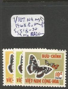 Vietnam 1968 Butterfly SC 518-20 MNH (2ctr) 