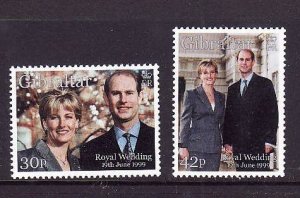 Gibraltar-Sc#815-6-unused NH set-Royal Wedding-Prince Edward-Sophia-1999-