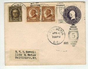 1925 DUAL FDC 551 + 576 President Harding + Nathan Hale On Uprated Env. CV $165