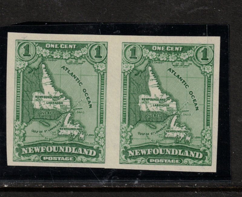 Newfoundland #163c Very Fine Imperforate Pair No Gum As Issued 