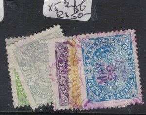 Venezuela Telegraph Stamps X5 Different VFU (5fpl)