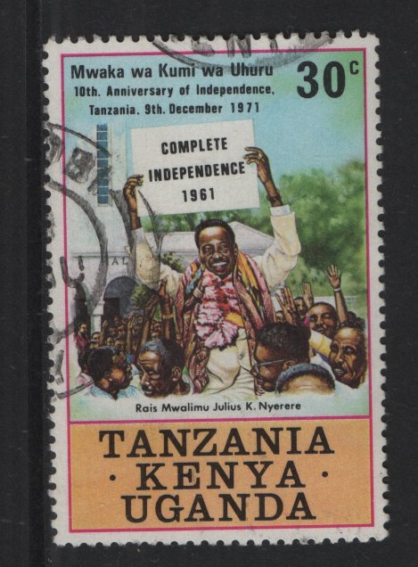 Kenya, Uganda, & Tanzania #238 used 1971 farming village 30c