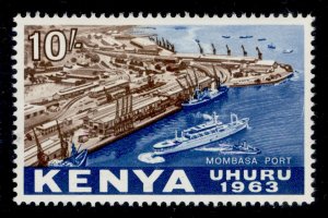 KENYA QEII SG13, 10s brown & deep blue, NH MINT.