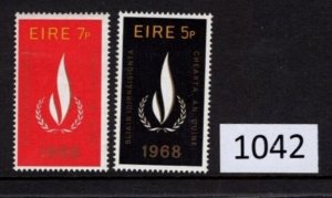 $1 World MNH Stamps (1042), Ireland Scott 266-267, Human Rights Flame, set of