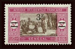 SENEGAL Scott #135 1927 preparing food, surcharged mint small HR