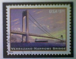 United States, Scott #4872, used(o), 2014, Verrazano-Narrows Bridge, $5.60