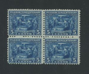 1920 US 5 Cent Postage Stamp #550 Mint Never Hinged F/VF Original Gum Block of 4