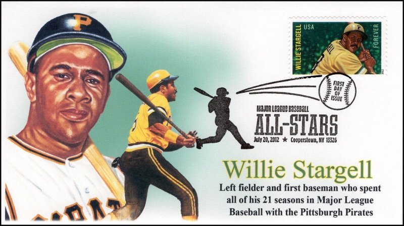AO-4696-4, 2012, Willie Stargell, Add-on Cachet, Major League Baseball All-Stars
