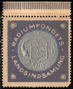 1918 Denmark Poster Stamp The Radium Foundation's Country Collection
