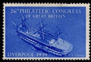 1939 Great Britain Cinderella 26th Philatelic Congress Liverpool MH