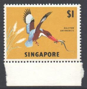 Malaya Singapore Scott 67 - SG75, 1962 Fish & Birds $1 MNH**