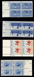 U.S. 1185, 1186, 1187, 1188 MNH FOUR PLATE BLOCKS AS SHOWN (V5330)