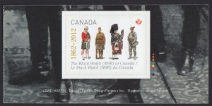 THE BLACK WATCH = MILITARY UNIFORM Canada 2012 #2578 MNH stamp cut fr BK509