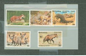 Botswana #182-186  Single (Complete Set) (Fauna) (Wwf)