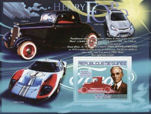 Guinea Cars Stamps 2007 MNH Henry Ford Model T Roadster Famous People 1v S/S I