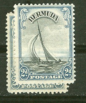 Bermuda # 108 George V Yacht  Shade Variety (1) Unused VLH