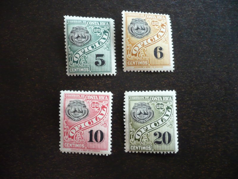 Stamps - Costa Rica- Scott# O73-O76 - Mint Never Hinged Partial Set of 4 Stamps