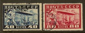 Russia, Scott #'s C12-C13, Graf Zeppelin Airmails, Used