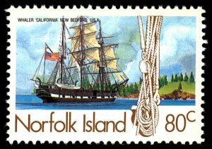 NORFOLK ISLAND Sc 362 XF/MNH - 1985 80c - the Ship California - Well Centered