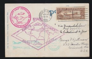 US C14 $1.30 Air Mail on Picture Post Card to Cincinnati, OH SCV $400