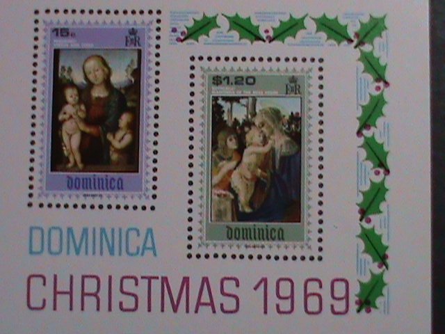 ​DOMINICA 1969 CHRISTMAS SHEET-VIRGIN & THE CHILD PAINTING: MNH S/S VERY FINE