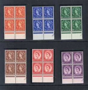 Great Britain 1957 QV SG 561-566 set BlK(4) MNH