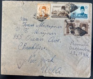 1944 Egypt MEF Refugee Camp Cover To Brooklyn NY USA