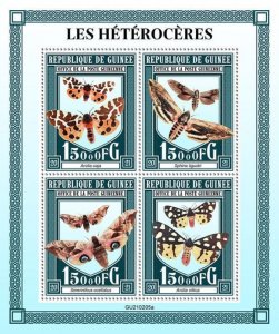 Guinea 2021 MNH Moths Stamps Heteroceres Butterflies Insects 4v M/S