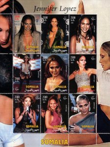 Somalia 2002 Jennifer Lopez  Sheetlet # 1 (9) Perforated MNH