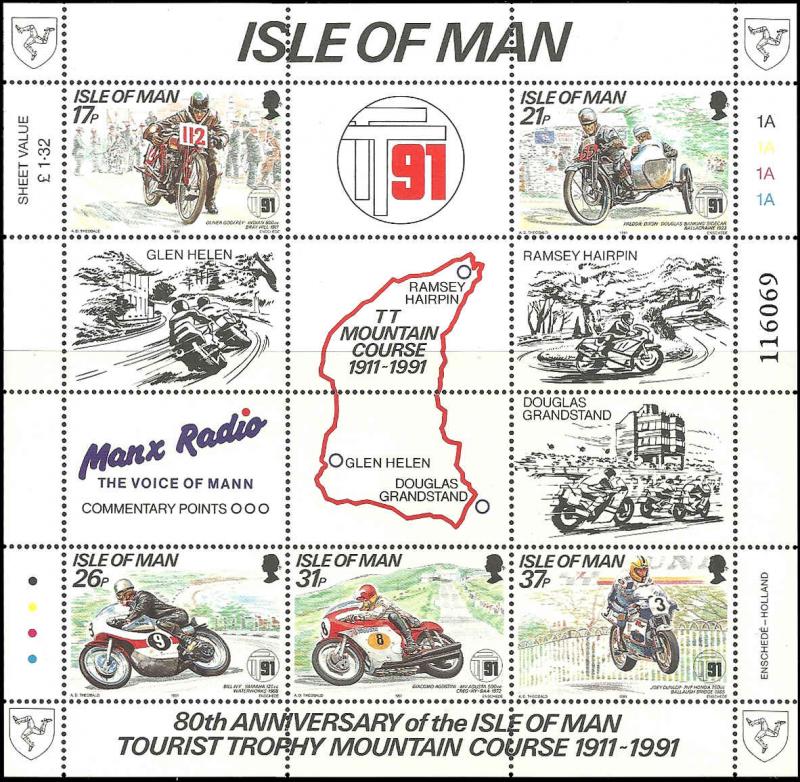 Isle of Man #476a MNH S/S CV$5.25 Motorcycle Tourist Trophy Mountain Course