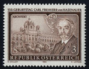 Austria 1248 MNH Baron Carl von Hasenauer, Natural History Museum