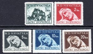 CROATIA NDH 1944 - Red Cross - Surcharge stamps - MNH Set