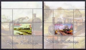 Ivory Coast 2004 STEAM RAILWAYS 2 s/s Perforated Mint (NH)