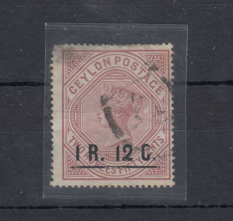 Ceylon QV 1885 1R 12cf On 2R 50c SG193 VFU JK9647 