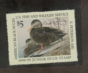 JDS6 Junior Duck Stamp. Single. MNH. OG. Artist Signed.   #02 JDS6AS