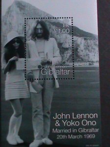 GIBRALTAR-1960- JOHN LENNON & YOKO ONO- -MNH S/S-VF-EST.$12