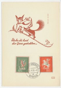 Maximum card Saarland / Germany 1958 Fox - Goose